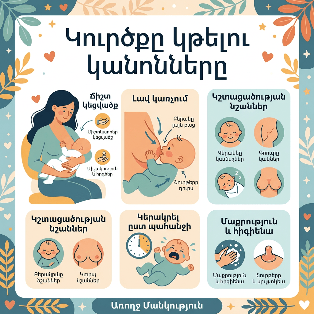 Կուրծքը կթելու կանոնները